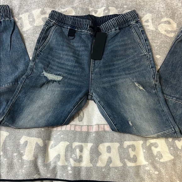 Saint Morta Doomsday Distressed Joggers Vintage Blue - Picture 3 of 15